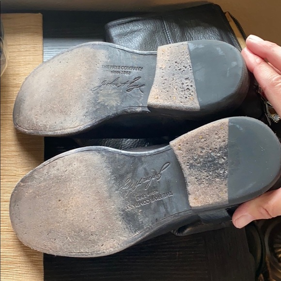 Frye tall back zip harness riding boots- black - Picture 3 of 4